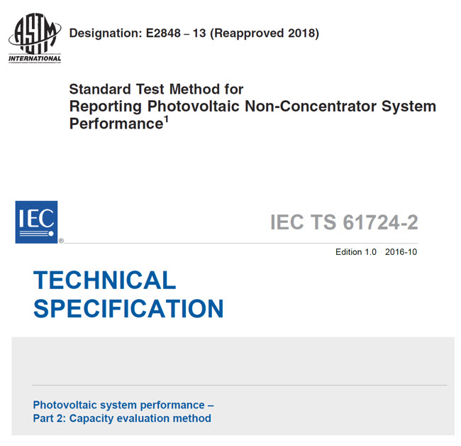 Capacity Test Reference Standards